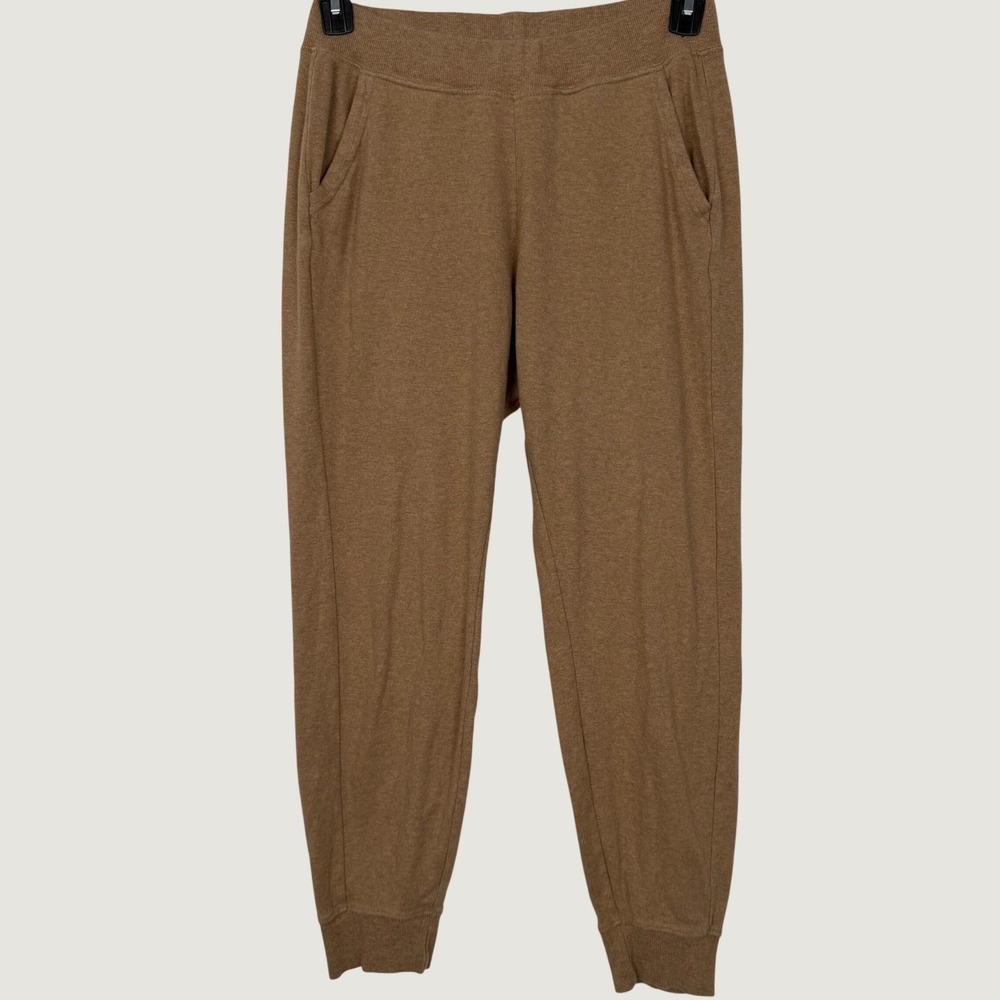 Pact Womens Organic Cotton Joggers Camel Brown Heathered Sweatpants Medium